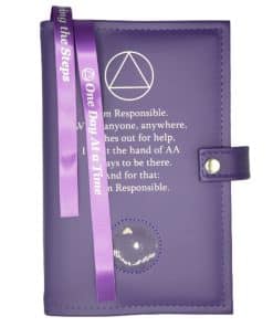 Big Book Regular Hardback – Bill and Bob/Med holder with Snap/Bookmarks/Penholder (Purple) DDBAA0508