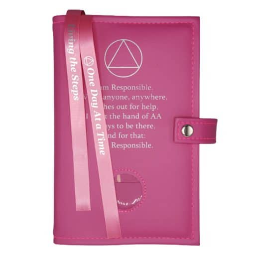 Big Book Regular Hardback – Bill and Bob/Med holder with Snap/Bookmarks/Penholder (Pink) DDBAA0509