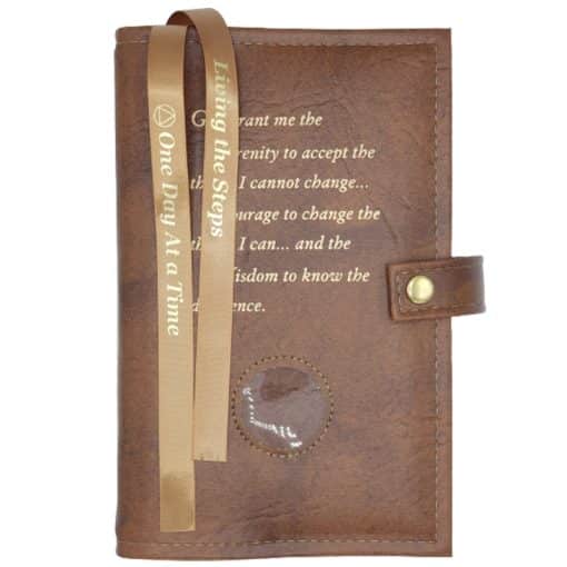 Big Book Regular Hardback – Serenity Prayer/Medallion Holder with Snap/Bookmarks/Penholder (Tan) DDBAA0703