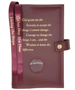 Big Book Regular Hardback – Serenity Prayer/Medallion Holder with Snap/Bookmarks/Penholder (Burgundy) DDBAA0704