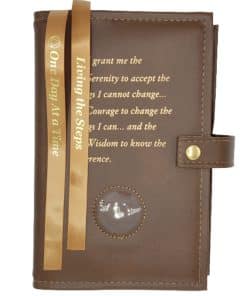 Big Book Regular Hardback – Serenity Prayer/Medallion Holder with Snap/Bookmarks/Penholder (Brown) DDBAA0705