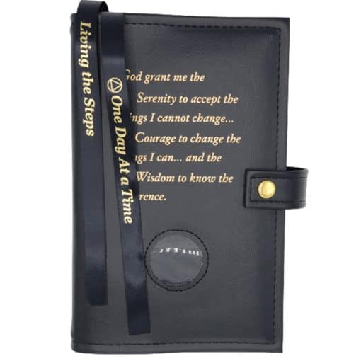 Big Book Regular Hardback – Serenity Prayer/Medallion Holder with Snap/Bookmarks/Penholder (Black) DDBAA0706