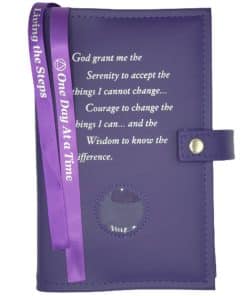 Big Book Regular Hardback – Serenity Prayer/Medallion Holder with Snap/Bookmarks/Penholder (Purple) DDBAA0708