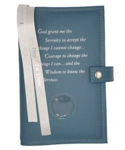 Big Book Regular Hardback – Serenity Prayer/Medallion Holder with Snap/Bookmarks/Penholder (Ocean Gray) DDBAA0714