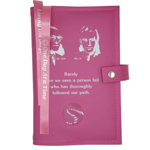 Big Book Regular Hardback – Bill and Bob/Med holder with Snap/Bookmarks/Penholder (Pink) DDBAA1009