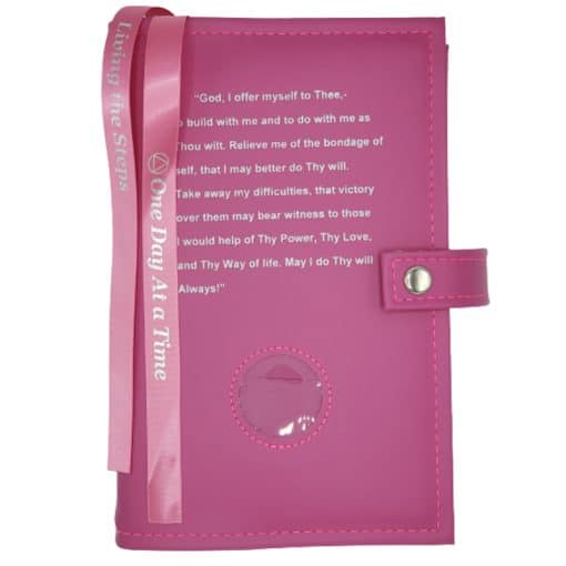 Big Book Regular Hardback – Bill and Bob/Med holder with Snap/Bookmarks/Penholder (Pink) DDTSP09