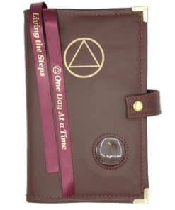 Big Book Regular Hardback – Serenity Prayer/Medallion Holder with Snap/Bookmark/Penholder/Metal Tips (Burgundy) LDDAA0904