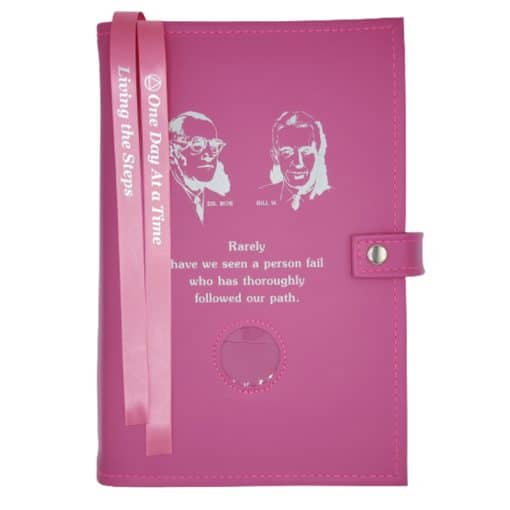 Big Book Regular Hardback - Bill and Bob/Medallion Holder with Paperboard/Snap/Bookmark/Penholder(Pink) DDBGP1009