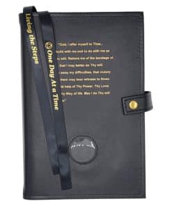 Big Book Regular Hardback - Third Step Prayer/Medallion Holder with Paperboard/Snap/Bookmark/Penholder(Black) DDBGP1006