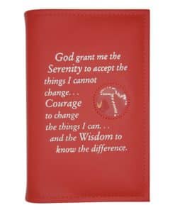 Hope, Faith & Courage I &II Reg Size Hardback, book cover with Serenity Prayer/Medallion Holder(Red) NAR0702