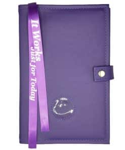 DOUBLE Cover for Hardback Reg Size NA Basic Text(6th Ed) OR Traditions...AND... It Works OR Living Clean w Medallion Holder(Purple) DDBNA60408