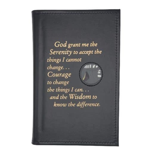 Basic Text(6th Ed) Paperback Reg Size, Book Cover with Serenity Prayer/Medallion Holder(Black) DRGP0706