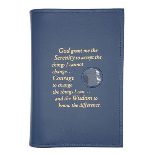 LARGE PRINT Paperback 12n12, Book Cover - Serenity Prayer/Medallion Holder & Paperboard (Blue)TTGP0701