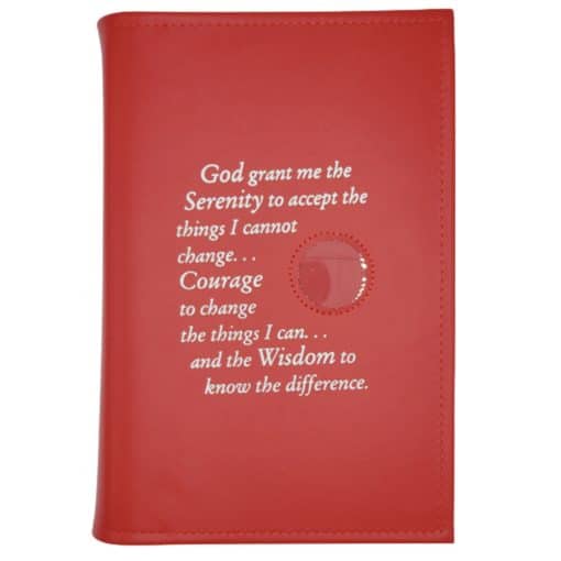 LARGE PRINT Paperback 12n12, Book Cover - Serenity Prayer/Medallion Holder & Paperboard (Red)TTGP0702
