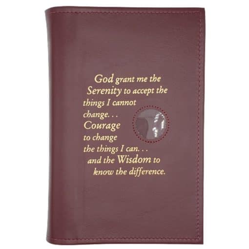 LARGE PRINT Paperback 12n12, Book Cover - Serenity Prayer/Medallion Holder & Paperboard (BURGUNDY)TTGP0704