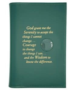 LARGE PRINT Paperback 12n12, Book Cover - Serenity Prayer/Medallion Holder & Paperboard (GREEN)TTGP0707