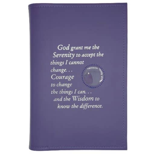 LARGE PRINT Paperback 12n12, Book Cover - Serenity Prayer/Medallion Holder & Paperboard (PURPLE)TTGP0708