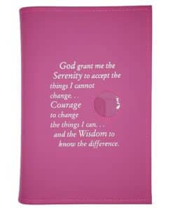 LARGE PRINT Paperback 12n12, Book Cover - Serenity Prayer/Medallion Holder & Paperboard (PINK)TTGP0709