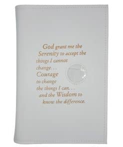 LARGE PRINT Paperback 12n12, Book Cover - Serenity Prayer/Medallion Holder & Paperboard (WHITE)TTGP0710